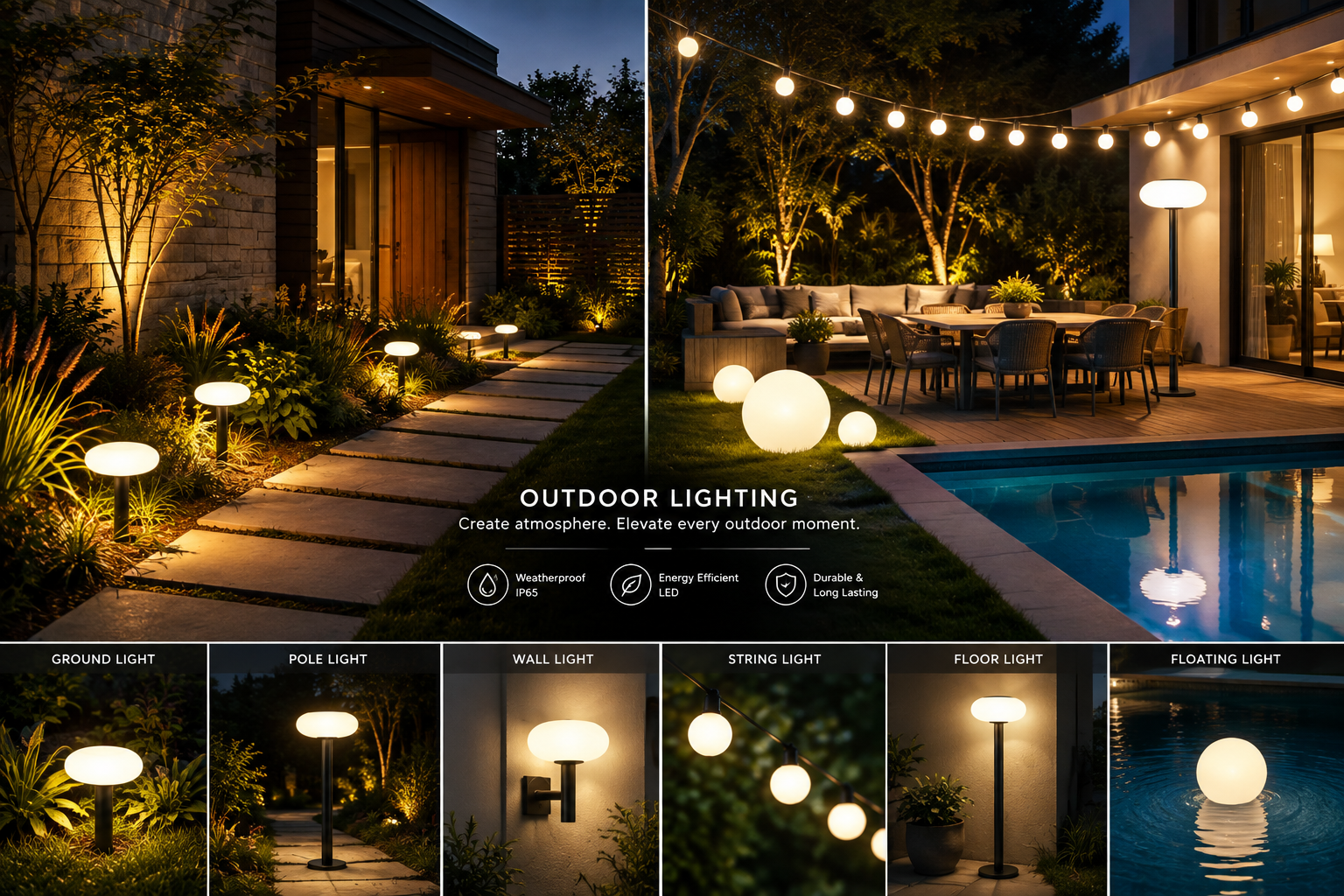 Outdoor residential patio and garden lighting by iBright