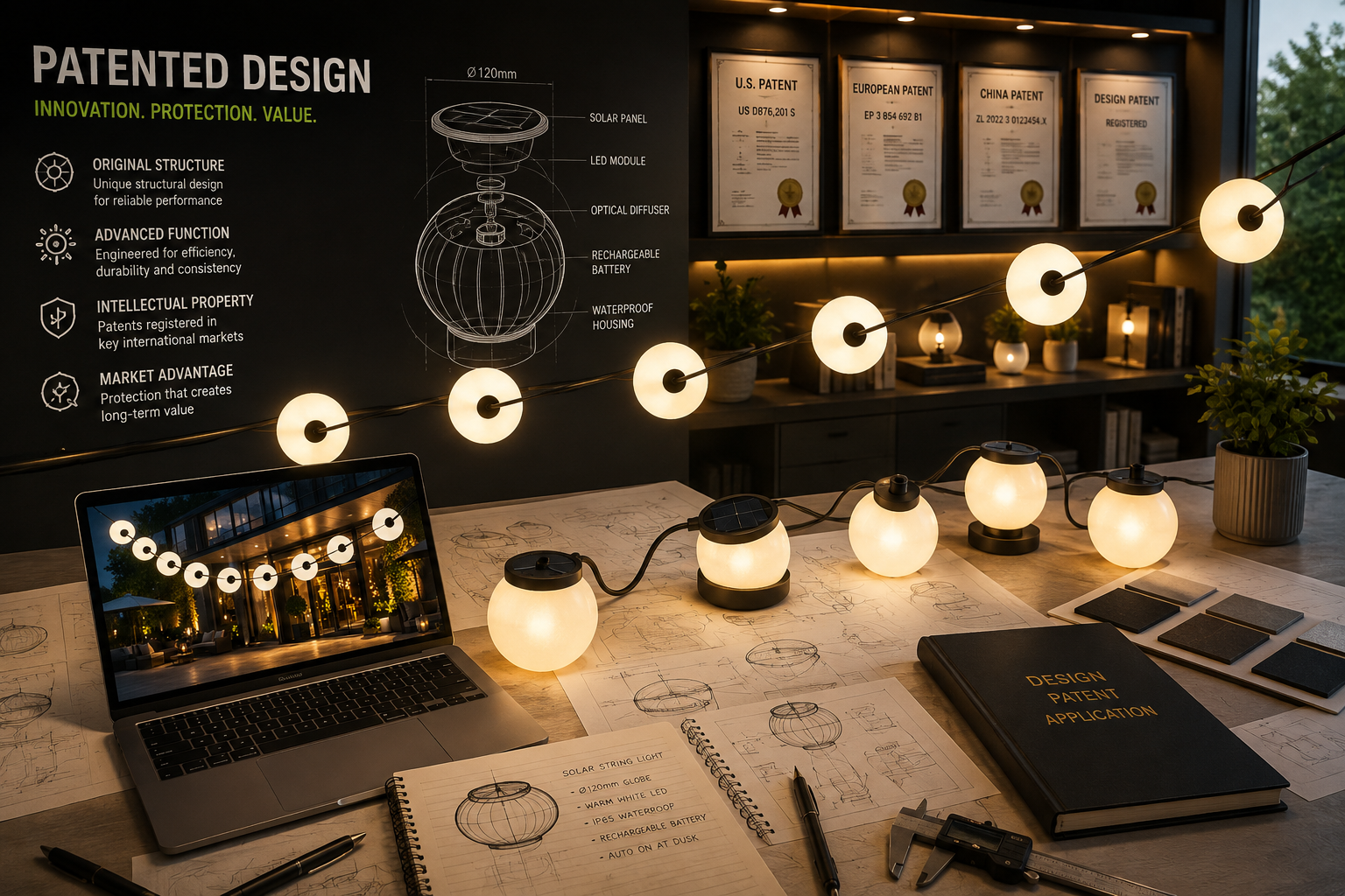Patented decorative solar ball lighting