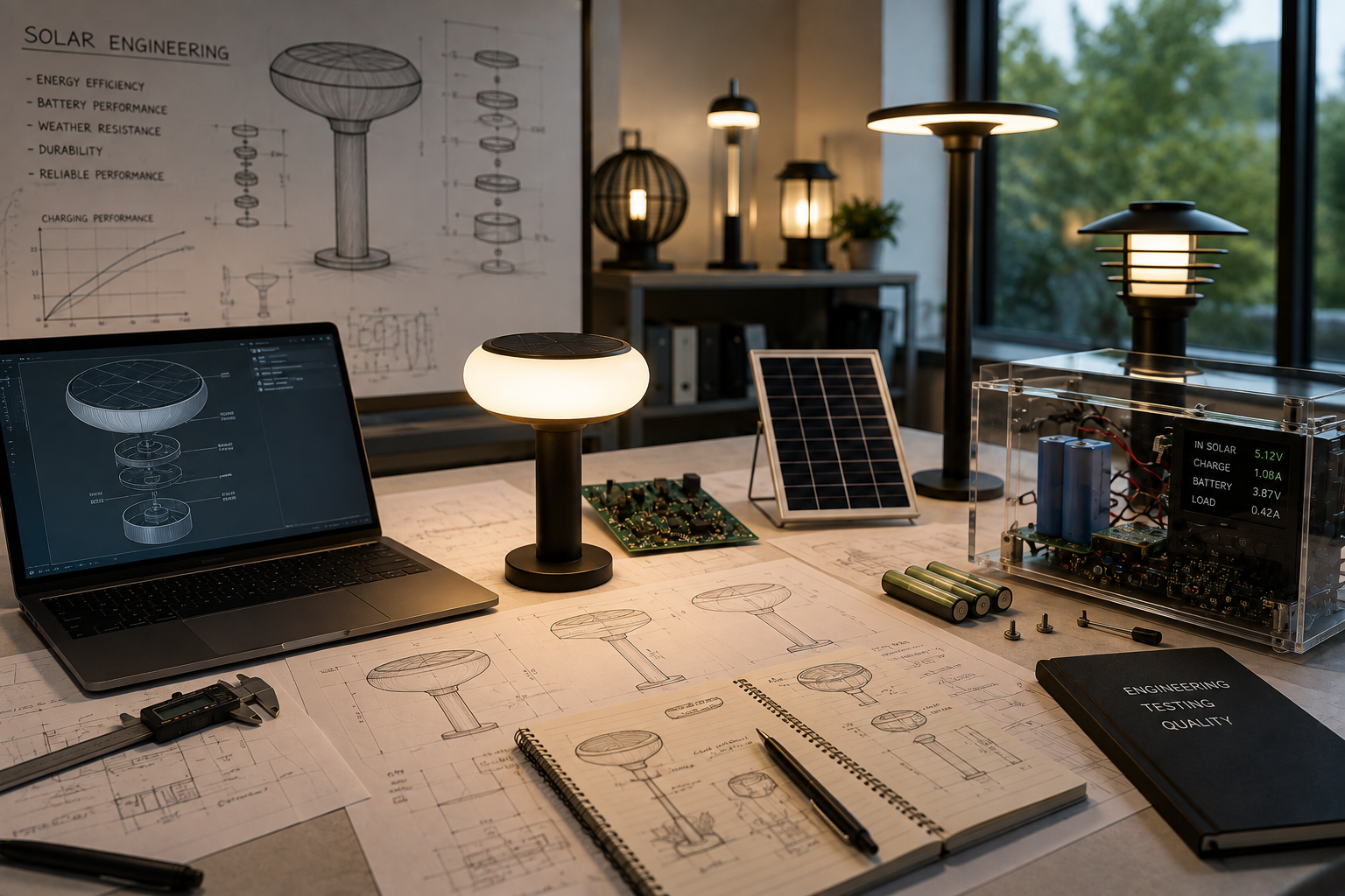 Engineered solar lighting for patio and outdoor use